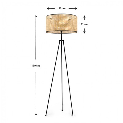 Φωτιστικό δαπέδου Art Maison Σύρος - Black Natural (Φ38x150εκ.)