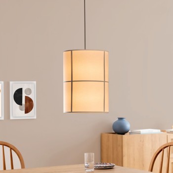 Φωτιστικό οροφής Art Maison Artemis E27 υφασμάτινο μονόφωτο χρώμα κρεμ Φ28x100εκ.