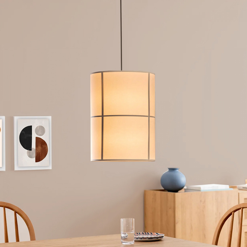 Φωτιστικό οροφής Art Maison Artemis E27 υφασμάτινο μονόφωτο χρώμα κρεμ Φ28x100εκ.