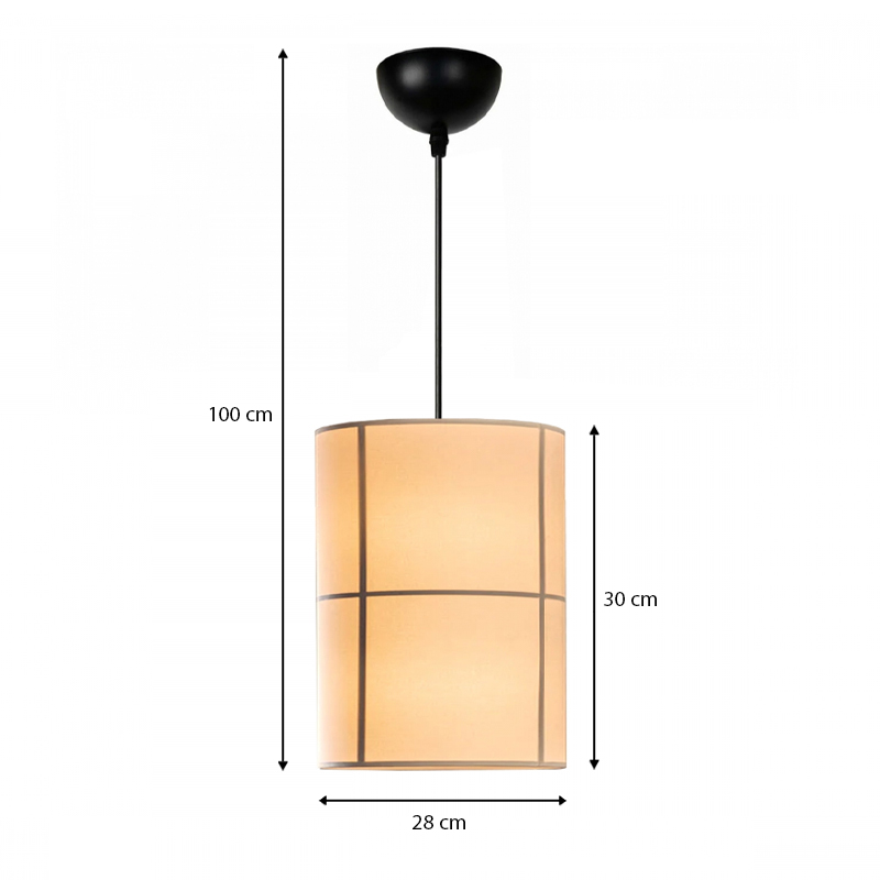 Φωτιστικό οροφής Art Maison Artemis E27 υφασμάτινο μονόφωτο χρώμα κρεμ Φ28x100εκ.