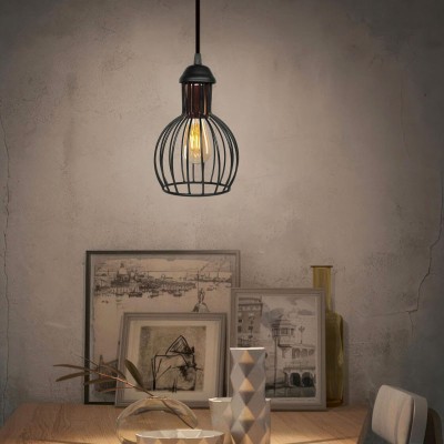 Φωτιστικό οροφής Art Maison Bankuro E27 μεταλλικό μονόφωτο χρώμα μαύρο Φ15x100εκ.