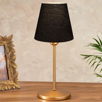 Φωτιστικό επιτραπέζιο Art Maison Noriko E27 ύφασμα Pvc χρώμα μαύρο - χρυσό Ø13x37εκ.