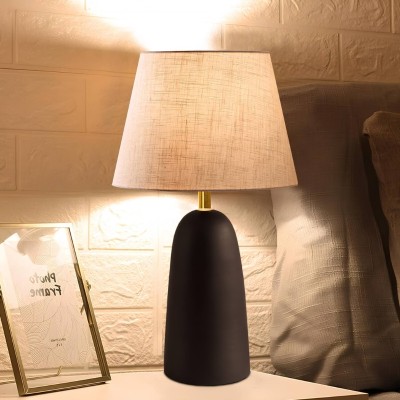 Φωτιστικό επιτραπέζιο Art Maison Oiwa E27 μεταλλικό - ύφασμα Pvc χρώμα μαύρο - κρεμ Ø14x35εκ.