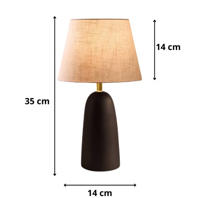 Φωτιστικό επιτραπέζιο Art Maison Oiwa E27 μεταλλικό - ύφασμα Pvc χρώμα μαύρο - κρεμ Ø14x35εκ.