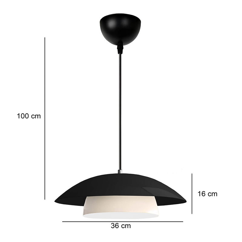 Φωτιστικό οροφής Art Maison Wavyleaf E27 μεταλλικό μονόφωτο χρώμα μαύρο Ø36x100εκ.