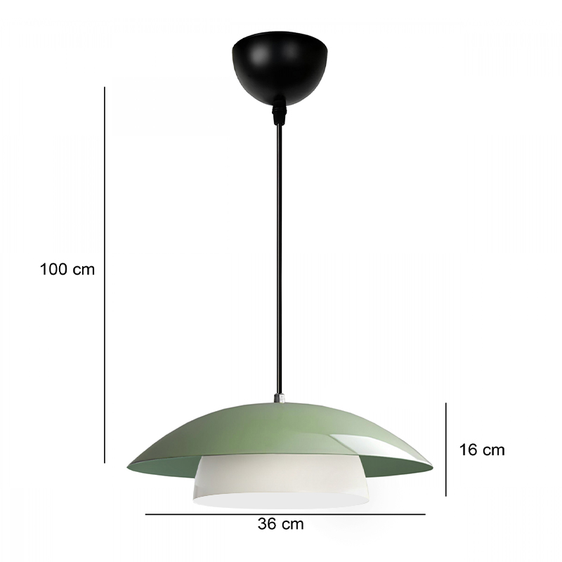 Φωτιστικό οροφής Art Maison Wavyleaf E27 μεταλλικό μονόφωτο χρώμα μέντα Ø36x100εκ.