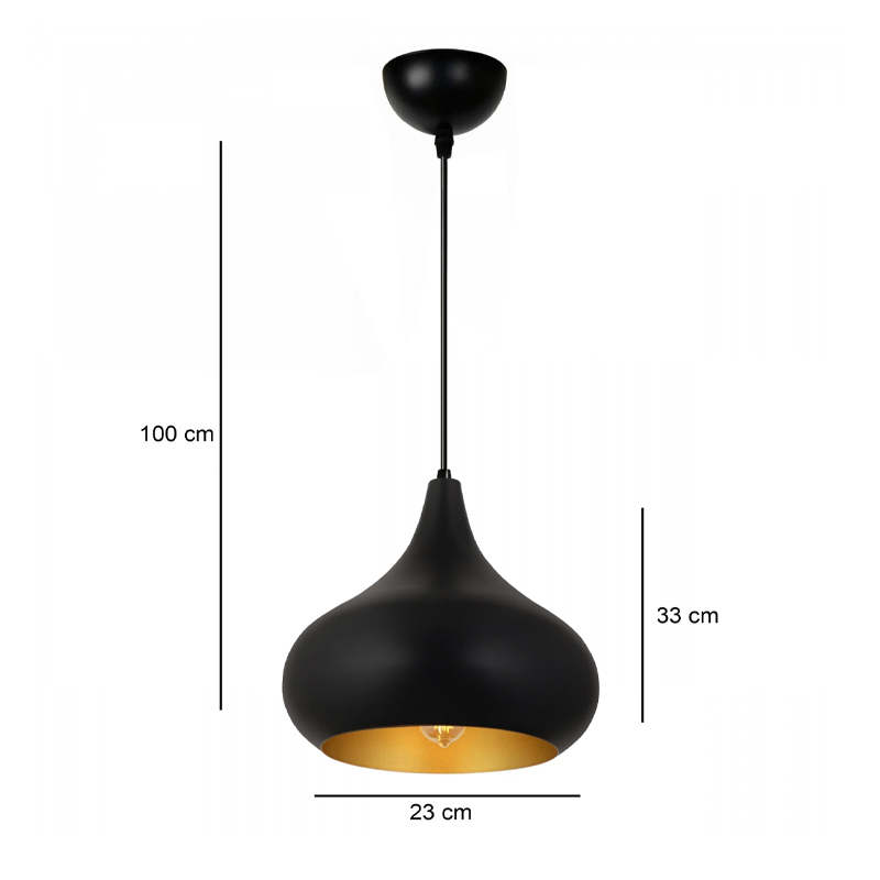 Φωτιστικό οροφής Art Maison Balalaika E27 μεταλλικό μονόφωτο χρώμα μαύρο Ø33x100εκ.