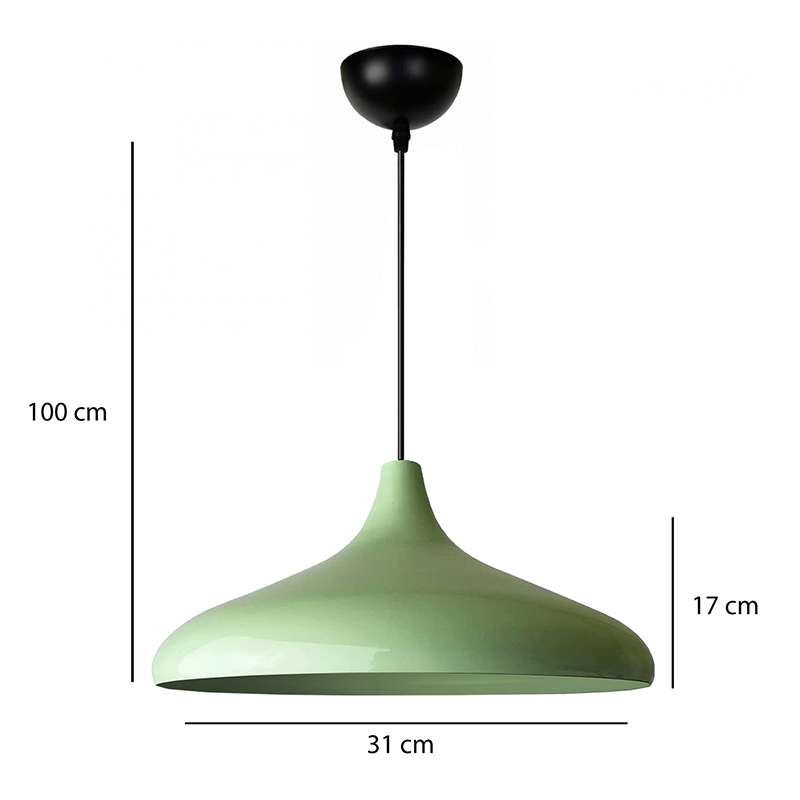 Φωτιστικό οροφής Art Maison Sweetspire E27 μεταλλικό μονόφωτο χρώμα μέντα Ø31x100εκ.