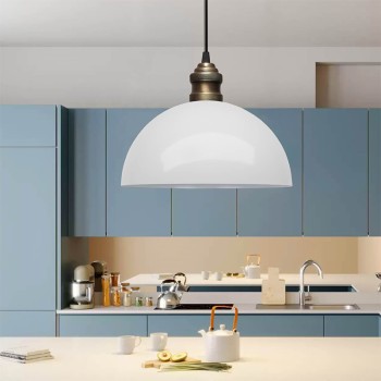 Φωτιστικό οροφής Art Maison Wallflower E27 μεταλλικό μονόφωτο χρώμα λευκό Ø25x100εκ.