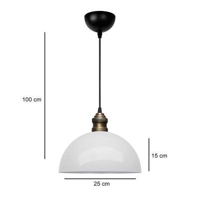 Φωτιστικό οροφής Art Maison Wallflower E27 μεταλλικό μονόφωτο χρώμα λευκό Ø25x100εκ.