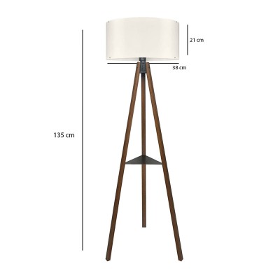 Φωτιστικό δαπέδου Art Maison Turtlehead E27 Mdf/ύφασμα Pvc χρώμα καρυδί - κρεμ 38x38x135εκ.