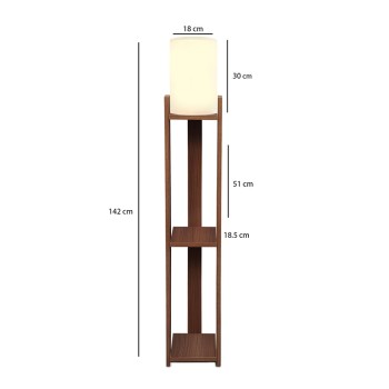 Φωτιστικό δαπέδου Art Maison Wishbone E27 Mdf/ύφασμα Pvc χρώμα καρυδί - κρεμ 18,5x18,5x142εκ.