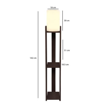 Φωτιστικό δαπέδου Art Maison Wishbone E27 Mdf/ύφασμα Pvc χρώμα wenge - κρεμ 18,5x18,5x142εκ.