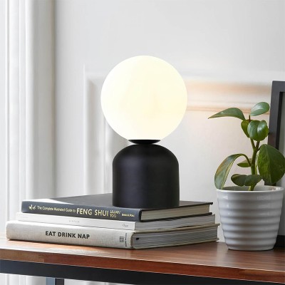 Φωτιστικό επιτραπέζιο  Art Maison Treasure E14 μεταλλικό - γυάλινο χρώμα μαύρο - λευκό Ø13x28εκ.