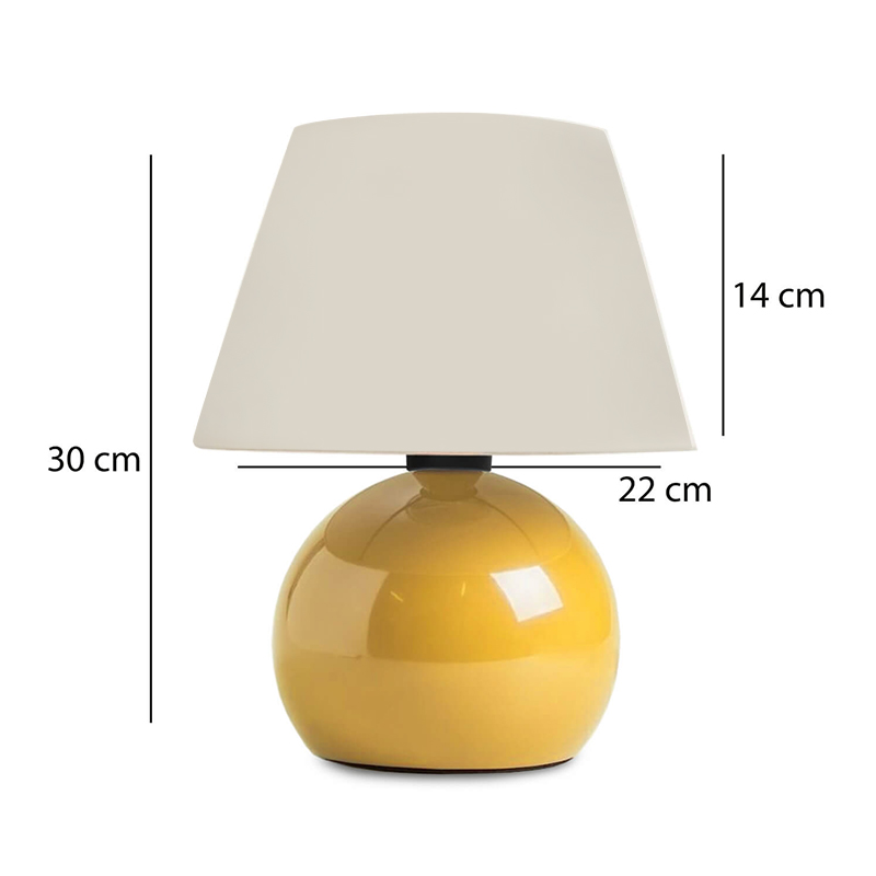 Φωτιστικό επιτραπέζιο Art Maison Vipers E27 μεταλλικό - ύφασμα Pvc χρώμα κίτρινο - κρεμ Ø22x30εκ.