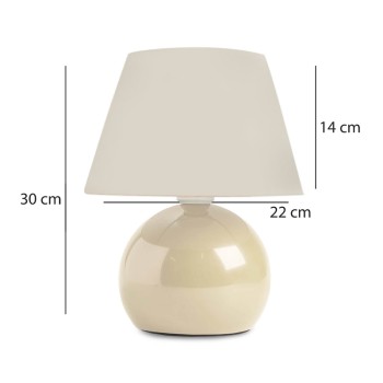 Φωτιστικό επιτραπέζιο Art Maison Orchid E27 μεταλλικό - ύφασμα Pvc χρώμα κρεμ Ø22x30εκ.