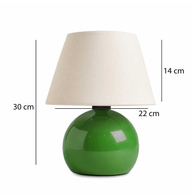 Φωτιστικό επιτραπέζιο Art Maison Roselia E27 μεταλλικό - ύφασμα Pvc χρώμα πράσινο - κρεμ Ø22x30εκ.