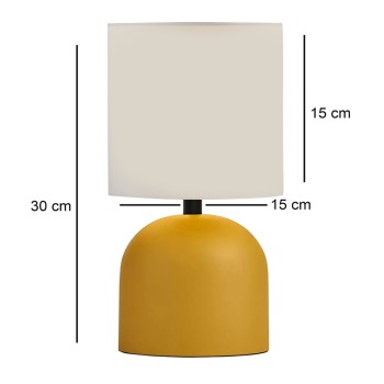 Φωτιστικό επιτραπέζιο Art Maison Albion E27 μεταλλικό - ύφασμα Pvc χρώμα κίτρινο - κρεμ Ø15x30εκ.