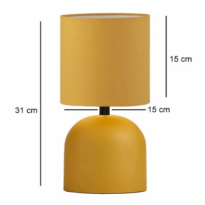 Φωτιστικό επιτραπέζιο Art Maison Rotom E27 μεταλλικό - ύφασμα Pvc χρώμα κίτρινο Ø15x30εκ.