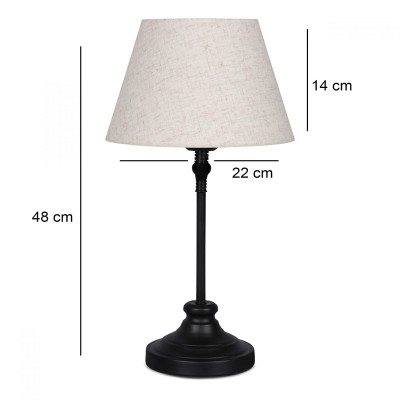 Φωτιστικό επιτραπέζιο Art Maison Pitcher E27 μεταλλικό - ύφασμα Pvc χρώμα μαύρο - κρεμ Ø22x48εκ.