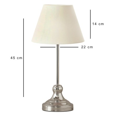 Φωτιστικό επιτραπέζιο Art Maison Grate E27 μεταλλικό - ύφασμα Pvc χρώμα ασημί - κρεμ Ø22x45εκ.