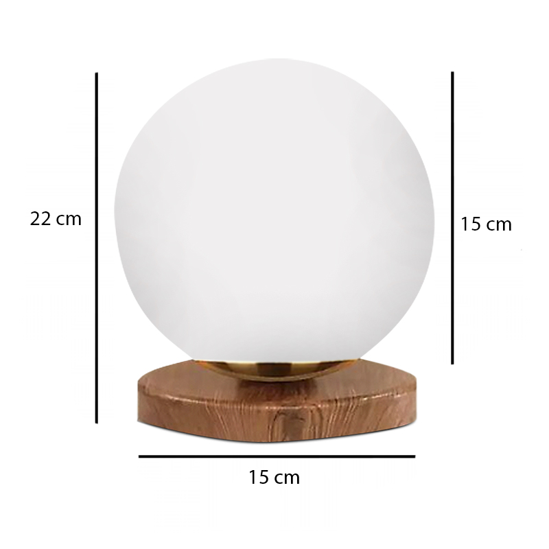 Φωτιστικό επιτραπέζιο Art Maison Aoba E27 ξύλινο -  γυάλινο χρώμα φυσικό - λευκό Ø15x22εκ.