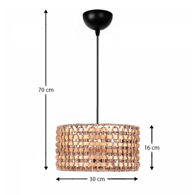 Φωτιστικό οροφής Art Maison Verbena E27 από σχοινί μονόφωτο χρώμα φυσικό Ø30x70εκ.