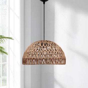 Φωτιστικό οροφής Art Maison Windflower E27 από σχοινί μονόφωτο χρώμα φυσικό Ø29x70εκ.