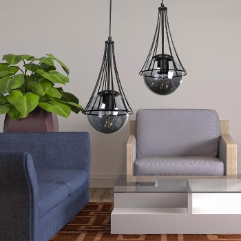 Φωτιστικό οροφής Δίφωτο Art Maison Αδελιανός - Black (40x40x80εκ.)