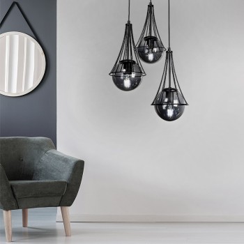 Φωτιστικό οροφής Τρίφωτο Art Maison Αδελιανός - Black (40x40x90εκ.)