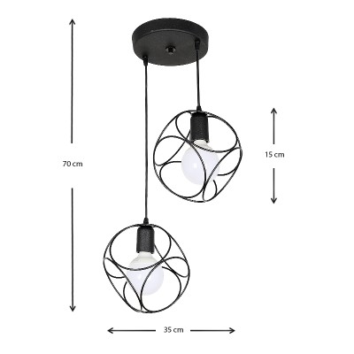 Φωτιστικό οροφής Art Maison Σεριφοπούλα - Black (35x35x70εκ.)