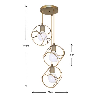 Φωτιστικό οροφής Art Maison Σεριφοπούλα - Gold (35x35x90εκ.)