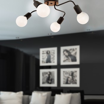 Φωτιστικό οροφής Art Maison Απόλυχνος - Black (48x48x10εκ.)