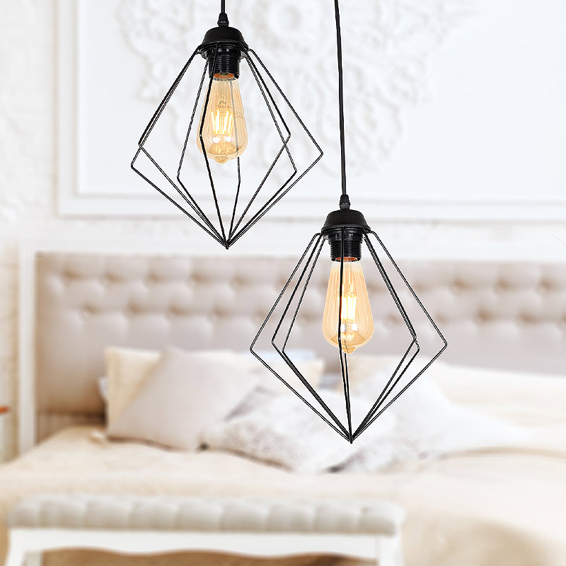 Φωτιστικό οροφής Art Maison Λέβιθα Δίφωτο - Black (40x40x70εκ.)