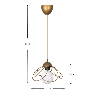 Φωτιστικό οροφής Art Maison Αρκοί - Gold (25x25x60εκ.)