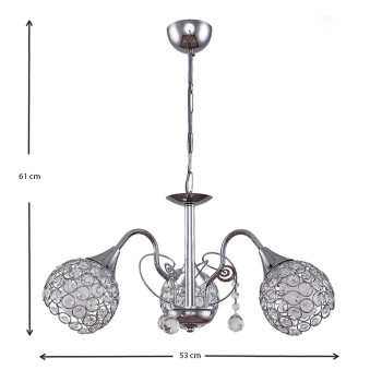 Φωτιστικό οροφής Τρίφωτο Art Maison Μεσελέροι - Silver (53x53x61εκ.)