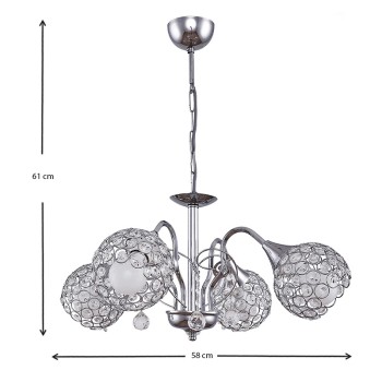 Φωτιστικό οροφής Τετράφωτο Art Maison Μεσελέροι - Silver (58x58x61εκ.)