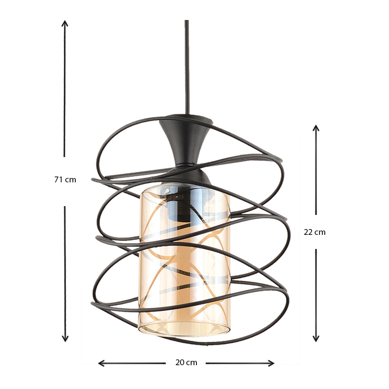Φωτιστικό οροφής Art Maison Κεράσια - Black (20x20x71εκ.)