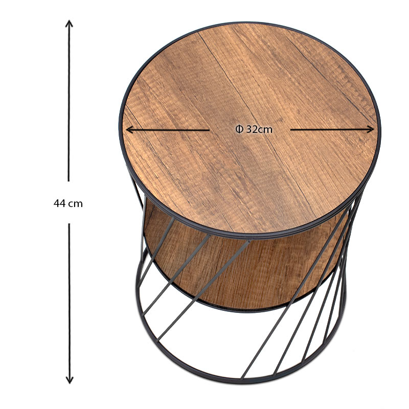 Βοηθητικό τραπεζάκι Art Maison Αντίπαξοι - Black Walnut (32x32x44εκ.)