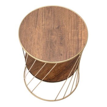 Βοηθητικό τραπεζάκι Art Maison Αντίπαξοι -Gold Walnut (32x32x44εκ.)