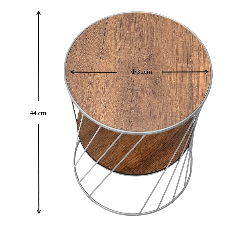 Βοηθητικό τραπεζάκι Art Maison Αντίπαξοι - Silver Walnut (32x32x44εκ.)