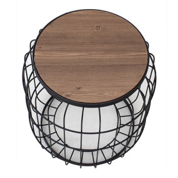 Σκαμπώ - τραπεζάκι βοηθητικό Art Maison Καστός - Black Walnut (35x35x47εκ.)