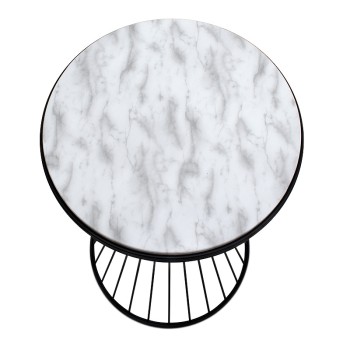 Βοηθητικό τραπεζάκι Art Maison Μύτικας - White Marble (35x35x58εκ.)