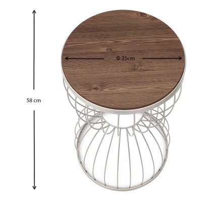 Βοηθητικό τραπεζάκι Art Maison Αστακός - White Walnut (35x35x58εκ.)