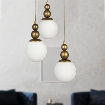 Φωτιστικό οροφής τρίφωτο Art Maison Καστελλιανά - Gold (30x30x85εκ.)