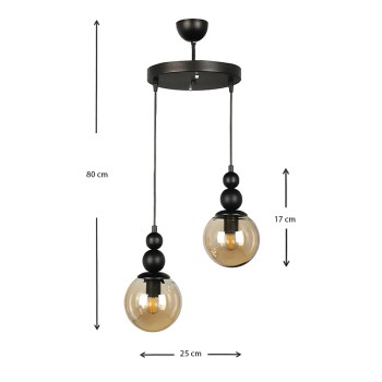 Φωτιστικό οροφής Δίφωτο Art Maison Καστελλιανά - Black (25x25x80εκ)