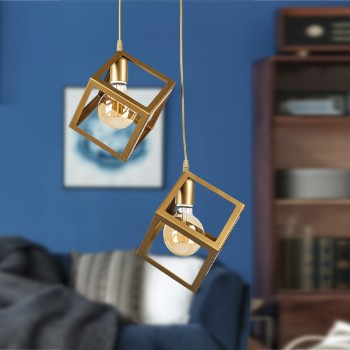 Φωτιστικό οροφής Art Maison Μάραθος Δίφωτο - Gold (22x22x70εκ.)