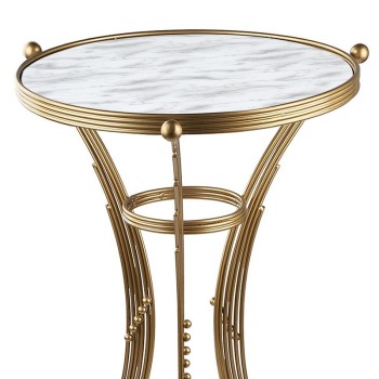 Βοηθητικό τραπεζάκι Art Maison Σαρία - Gold White (35x35x59εκ.)