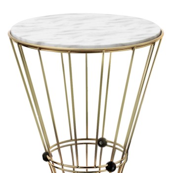 Βοηθητικό τραπεζάκι Art Maison Κεφαλλονιά - White Gold (32x32x58εκ.)