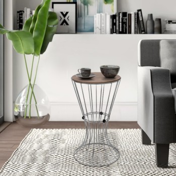 Βοηθητικό τραπεζάκι Art Maison Κεφαλλονιά - Silver Walnut (32x32x58εκ.)